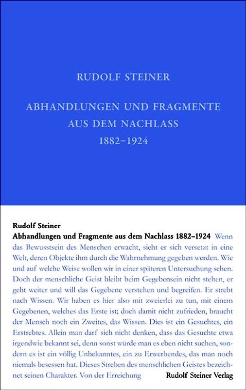 Abhandlungen und Fragmente aus dem Nachlass 1897–1925