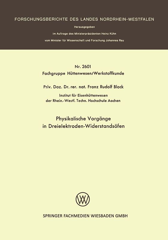 Physikalische Vorgänge in Dreielektroden-Widerstandsöfen