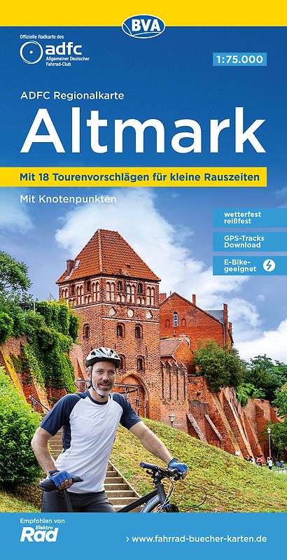 BVA ADFC Regionalkarte Altmark, mit Knotenpunkten 1:75.000