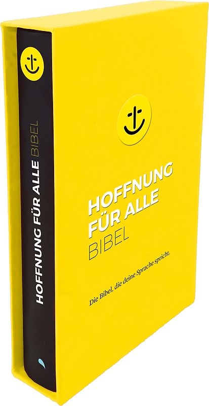 Hoffnung für alle. Die Bibel - "Black Hope Geschenkbibel" - Großformat mit Loch-Stanzung im gelben Schuber