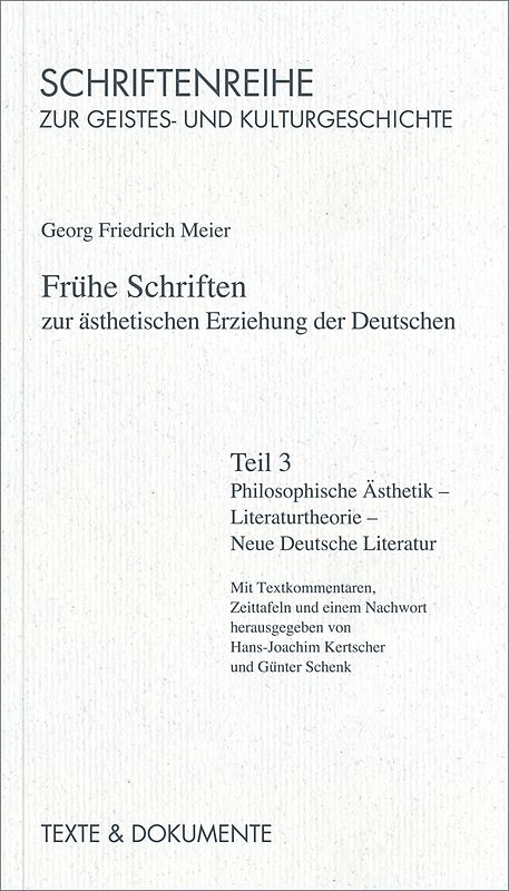 Frühe Schriften zur ästhetischen Erziehung der deutschen