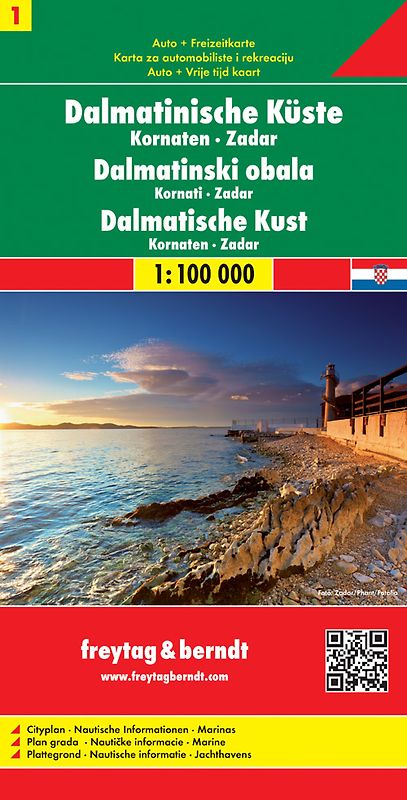 Dalmatinische Küste, Kornaten - Zadar, Autokarte 1:100.000