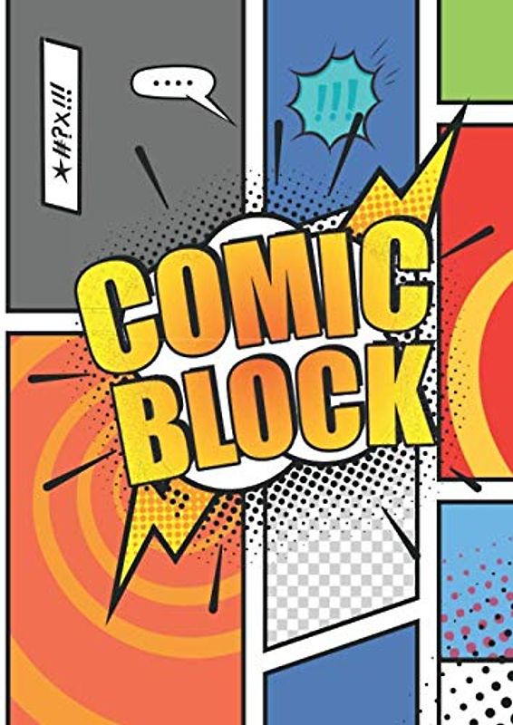 Comic Block: Leeres DIN A4 Comicbuch für eigene Comics zum Ausfüllen und Zeichnen als Geschenk für Erwachsene, Zeichenbuch für Kinder zum selberzeichnen, Malbuch als Storyboard mit Raster
