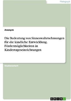 Die Bedeutung von Sinneswahrnehmungen für die kindliche Entwicklung. Fördermöglichkeiten in Kindertageseinrichtungen
