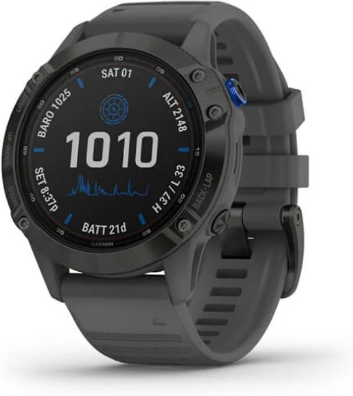 Garmin Fenix 6 47 mm noir et bracelet en silicone gris [Pro Solar Edition]