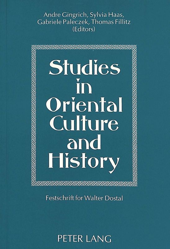Studies in Oriental Culture and History