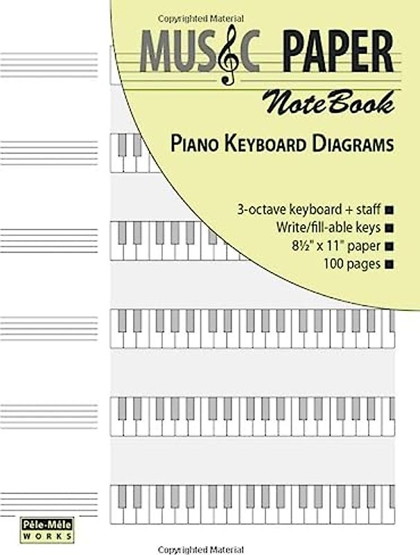 MUSIC PAPER NoteBook - Piano Keyboard Diagrams (piano series)