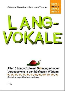 Langvokale: Alle 13 Langvokale mit Dehnungs-h oder Verdoppelung in den häufigsten Wörtern: ih, eh, ah, oh, üh, äh, uh, ee, aa, ieh, öh, eih, oo. Basiskonzept Rechtschreiben. Komplette Ökoproduktion.