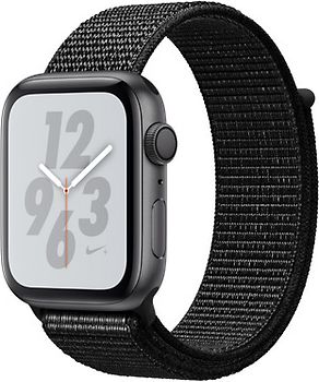 Apple Watch Nike+ Series 4 44 mm aluminium spacegrijs met geweven Nike sportbandje [wifi] zwart