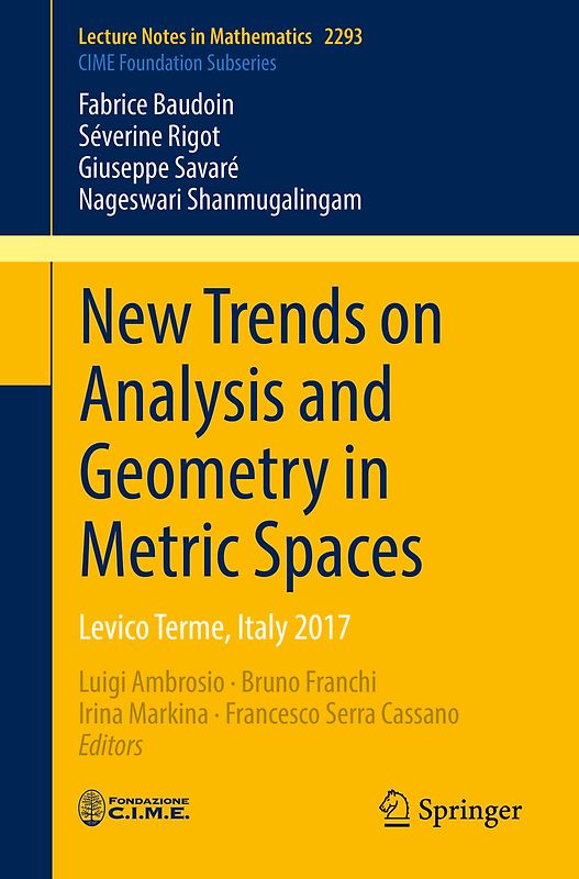 New Trends on Analysis and Geometry in Metric Spaces
