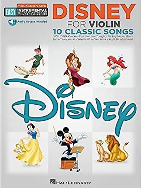 Easy Instrumental Play-Along: Disney For Violin (Hal Leonard Easy Instrumental Play-Along): Violin Easy Instrumental Play-Along Book with Online Audio Tracks