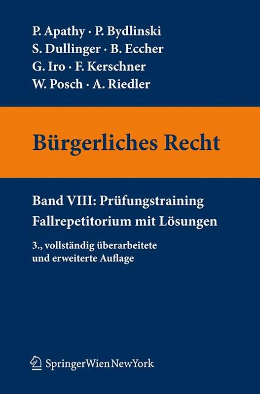 Bürgerliches Recht VIII. Prüfungstraining. Fallrepetitorium mit Lösungen