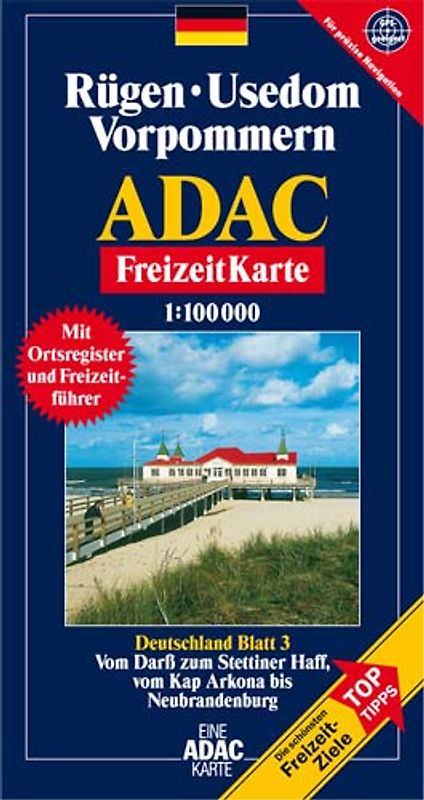 ADAC Freizeitkarte Rügen, Usedom, Vorpommern