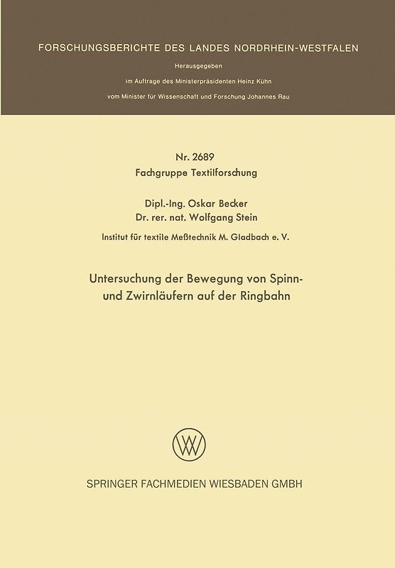 Untersuchung der Bewegung von Spinn- und Zwirnläufern auf der Ringbahn