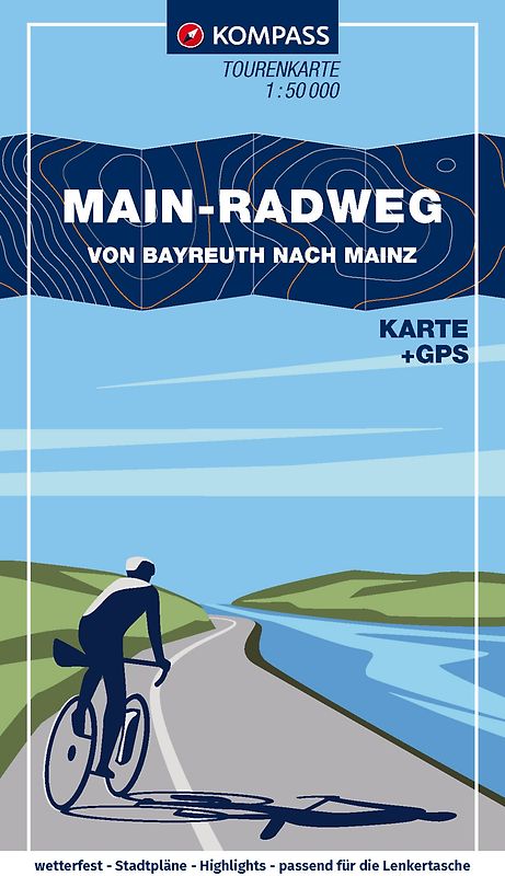 KOMPASS Fahrrad-Tourenkarte Main-Radweg, Von Bayreuth nach Mainz 1:50.000
