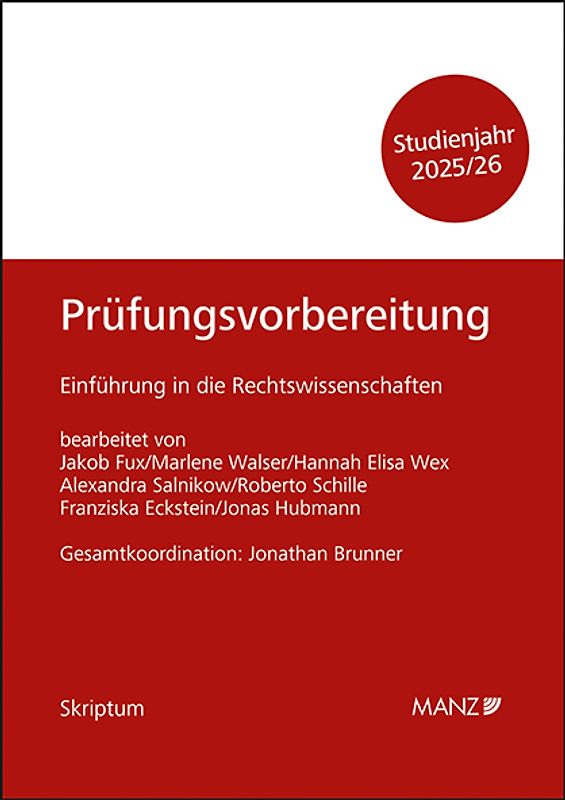 Prüfungsvorbereitung Einführung in die Rechtswissenschaften
