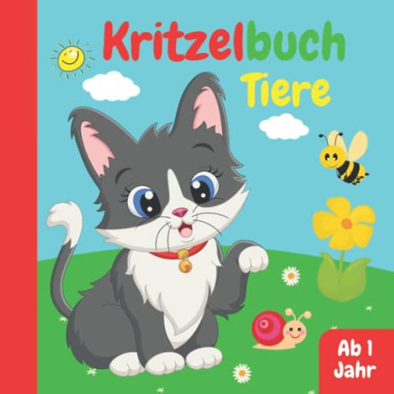Kritzelbuch Tiere ab 1 Jahr: Ausmalbuch mit 50 schönen Motiven zum Ausmalen und Kritzeln | Mein erstes Malbuch für Kleinkinder | Kritzelmalbuch für ... Ideal für Kinder zum Lernen der ersten Tiere