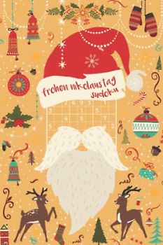 Frohen Nikolaustag - Sudoku: Mini Rätselbuch in A6 Format | Passt in den Stiefel | Kleinigkeit zu Weihnachten, Nikolaus, Julklapp | Rätsel für Erwachsene | Leicht bis extrem schwer