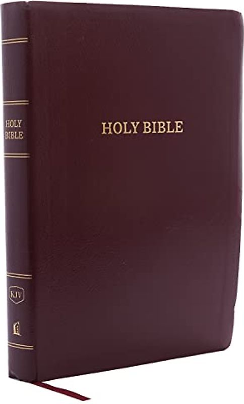 KJV Holy Bible, Giant Print Center-Column Reference Bible, Burgundy Leather-look, 53,000 Cross References, Red Letter, Comfort Print: King James Version