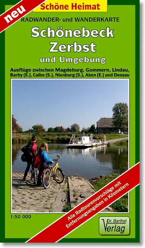 Radwander- und Wanderkarte Schönebeck, Zerbst/Anhalt und Umgebung