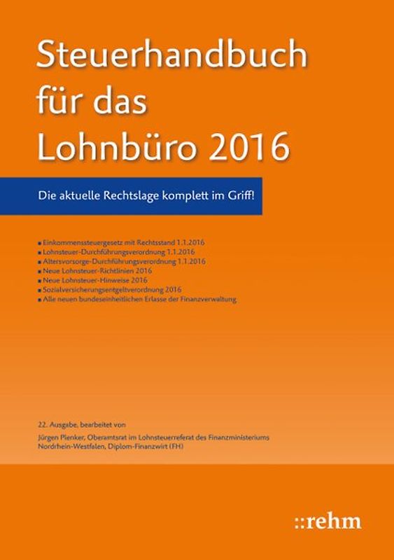 Steuerhandbuch für das Lohnbüro 2016