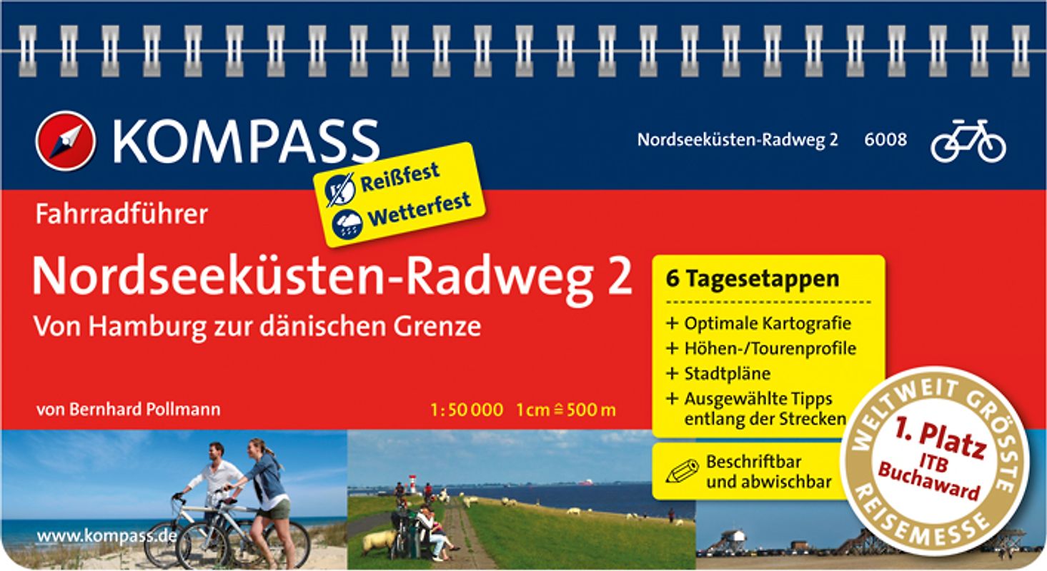 KOMPASS Fahrradführer Nordseeküsten-Radweg 2 - Von Hamburg zur dänischen Grenze