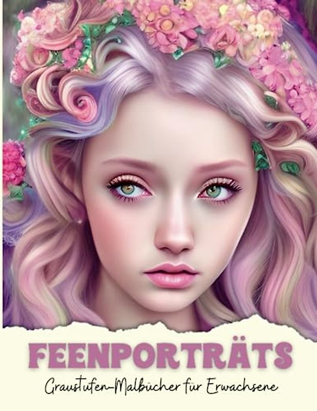 Feenporträts Malbuch für Erwachsene: Graustufen Fantasie Malbuch mit wunderschönen Feen Elfen und Fantasyfrauen. Perfektes Geschenk für Fantasy Fairy Liebhaber. Ideal zum Entspannen und Stressabbau.