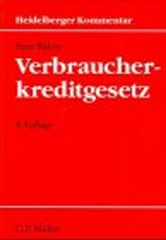 Heidelberger Kommentar zum Verbraucherkreditgesetz