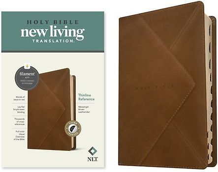 NLT Thinline Reference Bible, Filament Enabled (Leatherlike, Messenger Brown, Indexed, Red Letter)