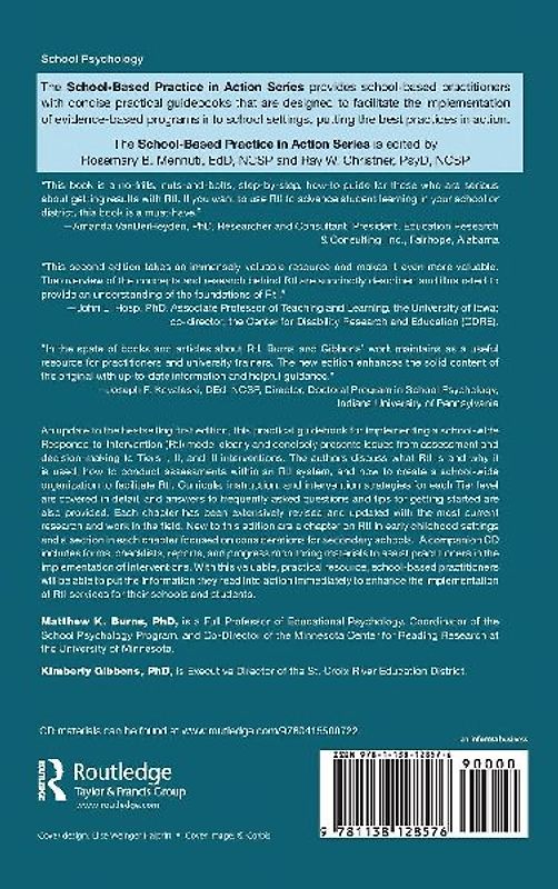 Implementing Response-to-Intervention in Elementary and Secondary Schools