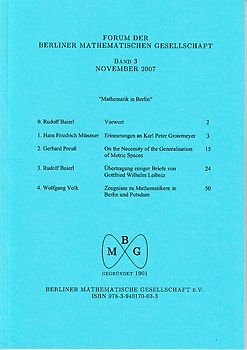 Forum der Berliner Mathematischen Gesellschaft / Mathematik in Berlin, Gedenken an Karl Grotemeyer