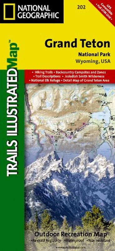 Grand Teton National Park, Wyoming. National Geographic Trails Illustrated National Parks
