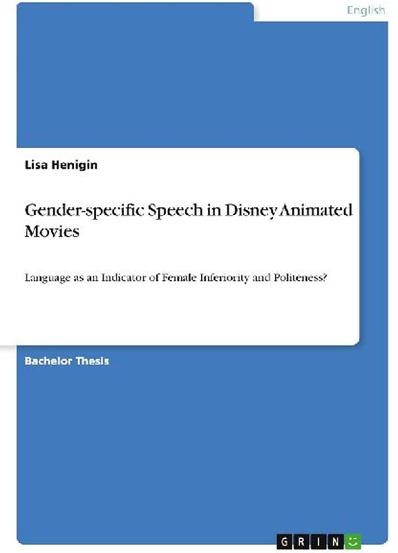 Gender-specific Speech in Disney Animated Movies