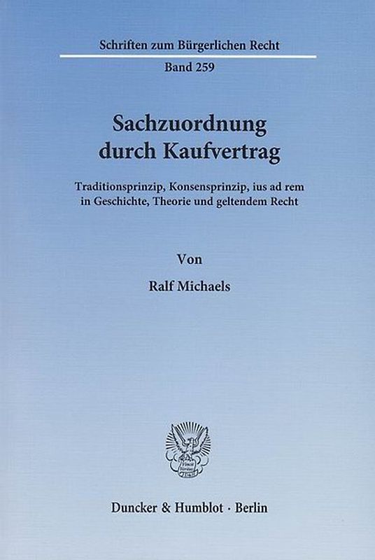 Sachzuordnung durch Kaufvertrag.
