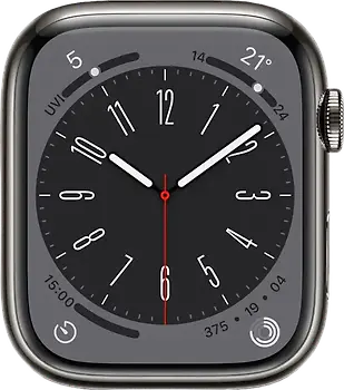 Apple Watch Series 8 45 mm Boîtier acier inoxydable graphite [Wi-Fi + Cellulaire]