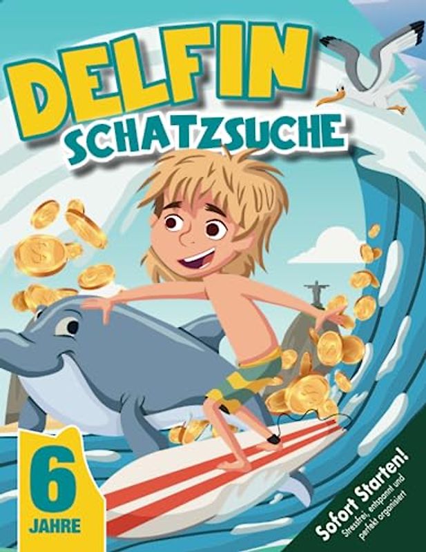 Delfin Ozean Schatzsuche Kindergeburtstag ab 6 Jahren: Taucht ein in eine kreative Meeres-Schnitzeljagd mit lustigen Rätseln & Spielen, Bewegungswürfel, Puzzle (Bravo Schatzsuche)