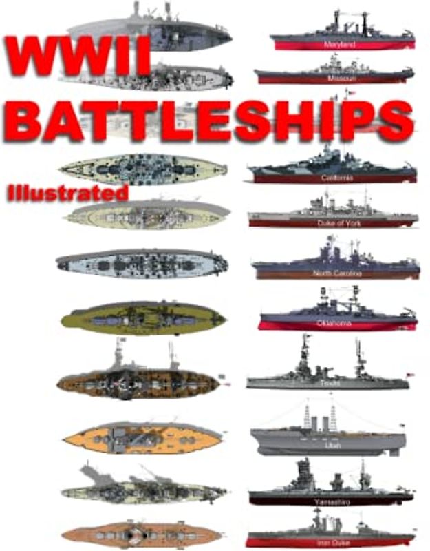WWII Battleships Illustrated: Printed in Full Color