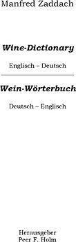 Weinwörterbuch Deutsch-Englisch / Englisch-Deutsch