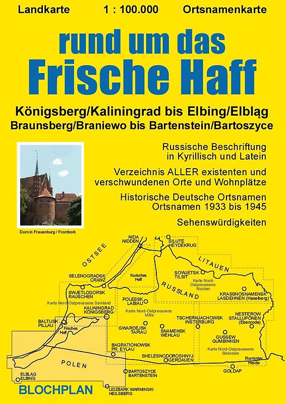 Landkarte rund um das Frische Haff