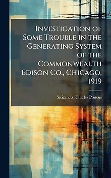 Investigation of Some Trouble in the Generating System of the Commonwealth Edison Co., Chicago, 1919