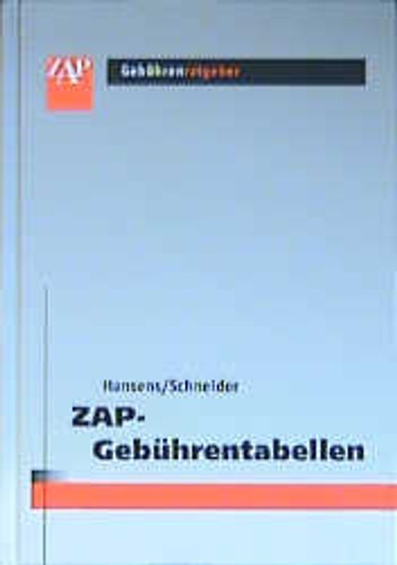 ZAP-Gebührentabelle