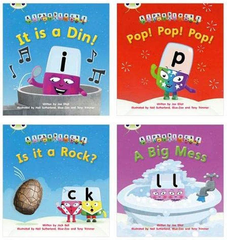 Learn to Read at Home with Bug Club Phonics Alphablocks: Phase 2 - Reception Term 1 (4 fiction books) Pack A (Phonics Bug)