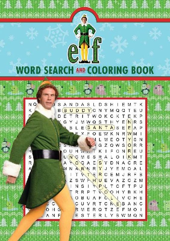Elf Word Search and Coloring Book