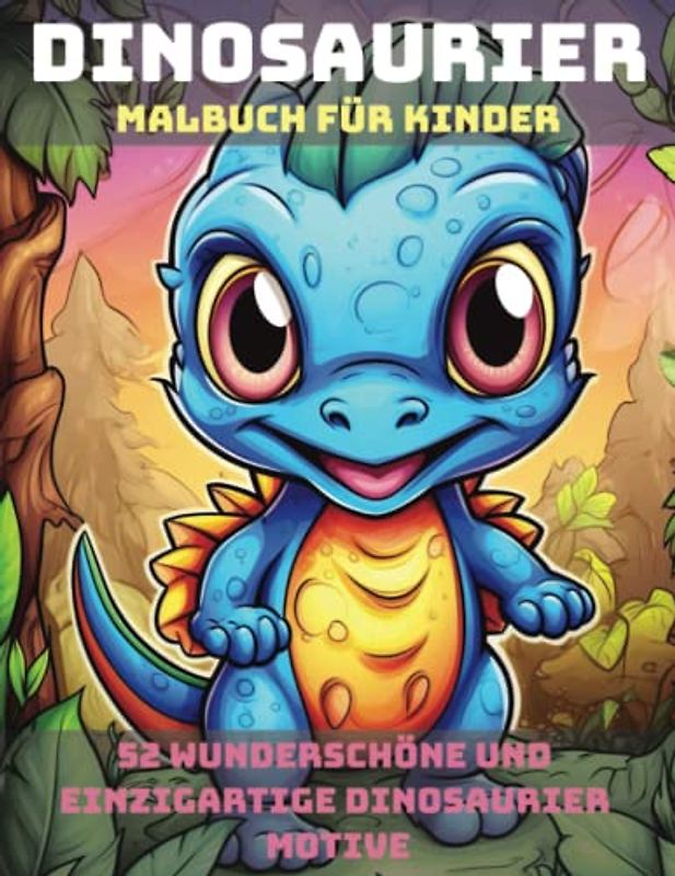 Dinosaurier Malbuch für Kinder: 52 niedliche Designs zum Ausmalen