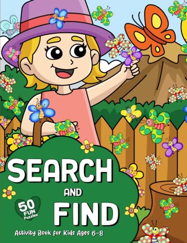 Search and Find Activity Book for Kids Ages 6-8: Interactive Seek & Find Hidden Spring Objects and Patterns with Butterflies, Bees and Other Insects for Children