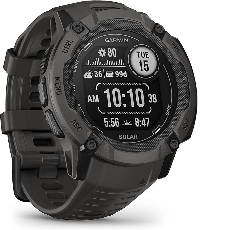Garmin Instinct 2X Solar 50 mm graphite et bracelet en silicone graphite