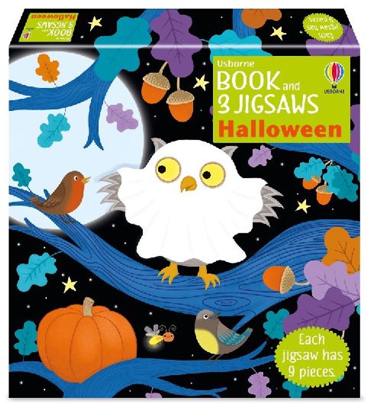 Usborne Book and 3 Jigsaws: Halloween