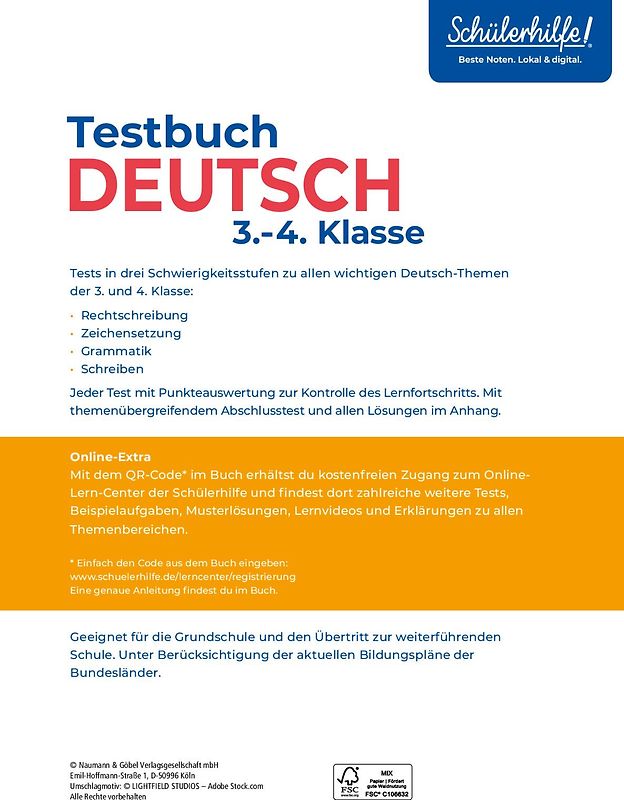 Testbuch Deutsch 3./4. Klasse