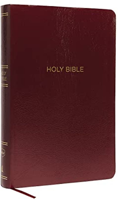 NKJV Holy Bible, Super Giant Print Reference Bible, Burgundy Leather-look, 43,000 Cross references, Red Letter, Comfort Print: New King James Version