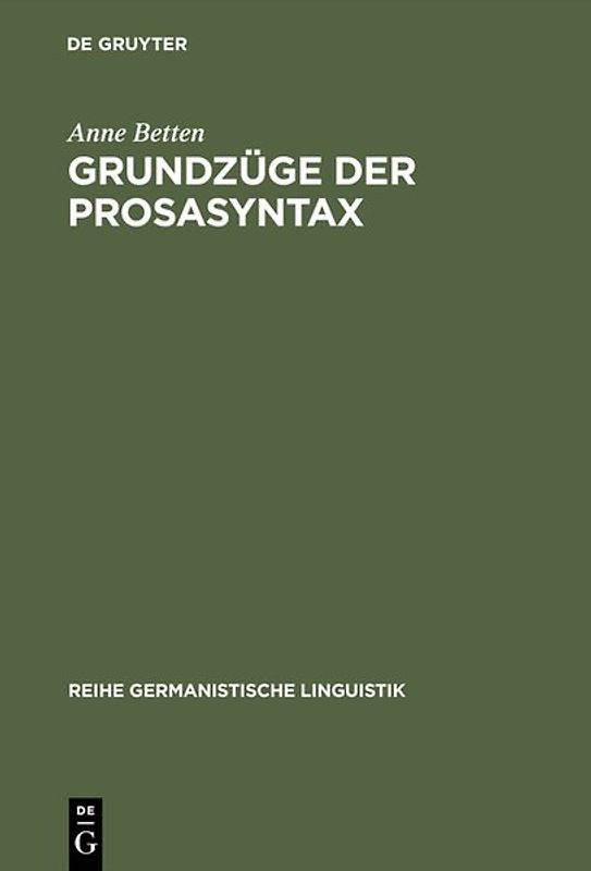 Grundzüge der Prosasyntax